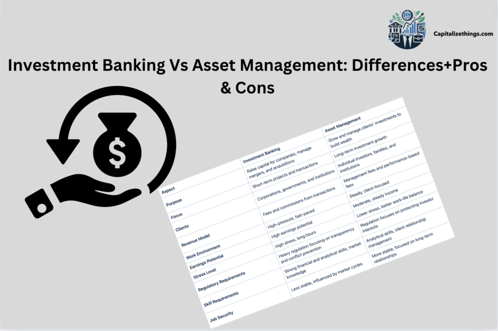 investment banking vs asset management, pros & cons